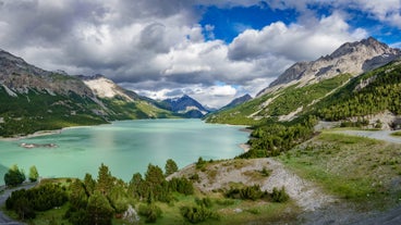 photo of panoramic view of Bormio town in Italy.