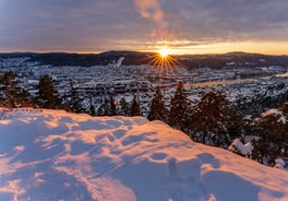 photo of sunset over Drammen, a town in the Buskerud province of Norway.