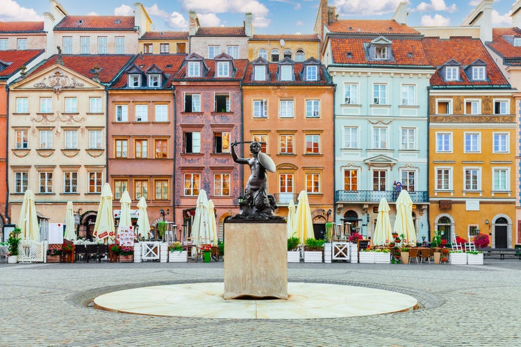 Warsaw, Poland - August 7th, 2021 Famous statue of the mermaid.jpg