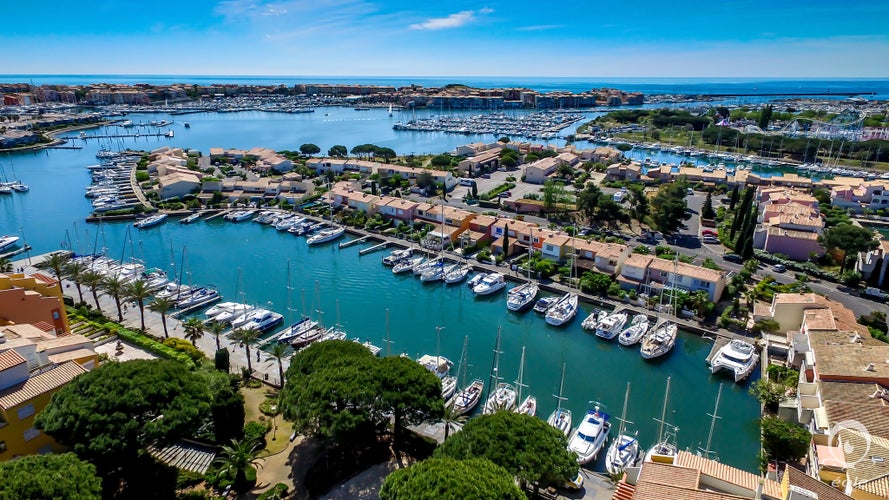 photo of view of aerial view of the port of Cap d'Agde in France.