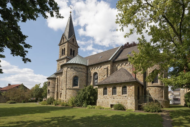 Photo of Schledehausen, Roman Catholic St. Laurentius Church of 1897, Osnabrueck country region, Lower Saxony, Germany, Europe.