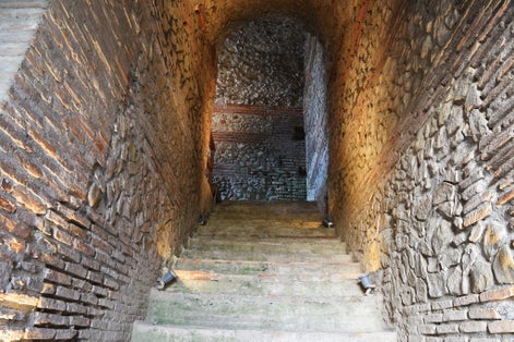 Photo from inside of the ancient venetian tower located not far from the port of Durres, Albania.