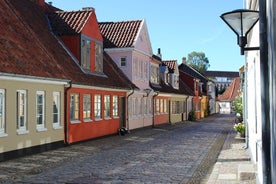 Photo of aerial view above Middelfart, Denmark.