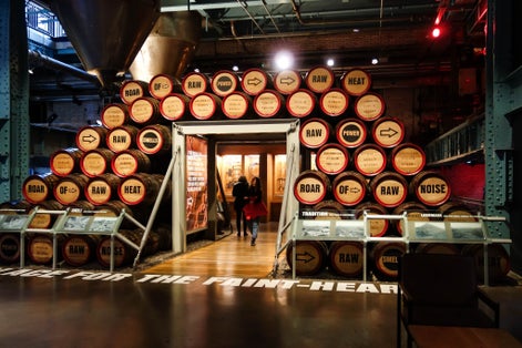 Photo of Barrels inside the Guinness Storehouse in Dublin, Republic of Ireland.
