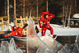 Flottant sur glace arctique de jour au départ de Rovaniemi, petit groupe, nous avons des cookies