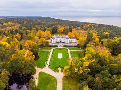 photo of aerial view of palanga Amber Museum in Palanga, Lithuania.