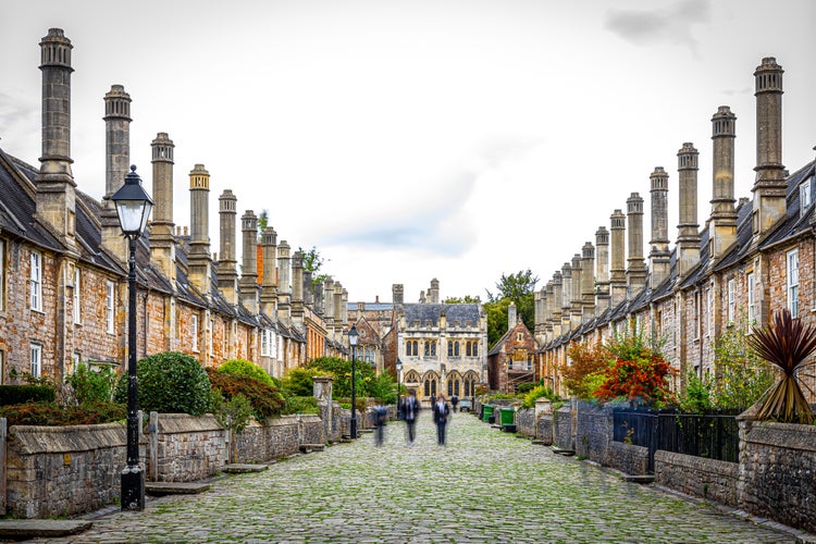 photo of view of View of vicars' close in Wells, Somerset, England, UK.