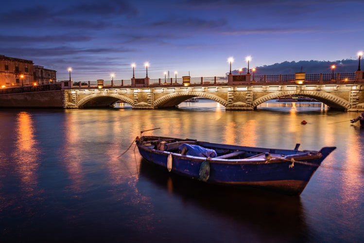 The Sant'Egidio Bridge (or Ponte di Pietra) of Taranto, Puglia, Italy.