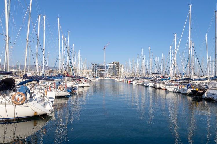 Boats at the new port Marina de Badalona (north of Barcelona).