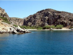 Photo of aerial view of the old Venetian harbor of Rethimno, Crete, Greece.