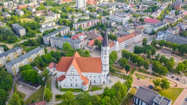 Aerial view of Vilnius old city.