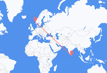 Flyrejser fra Hambantota, Sri Lanka til Bergen, Norge