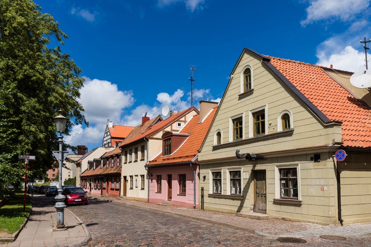 Street in the historical center of Klaipeda; Lithuania