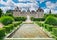 photo of the beautiful Château de Cheverny from apprentice's garden in France.