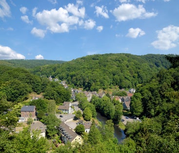 Village of Solingen-Unterburg at Wupper River in Bergisches Land,North Rhine westphalia,Germany
