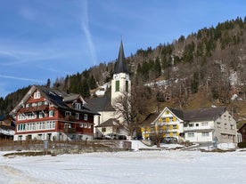 Photo of The Alp Laui near Wildhaus-Alt St. Johann with view of the Saentis and the Wildhuser Schafberg, Toggenburg, Canton of St. Gallen, Switzerland.