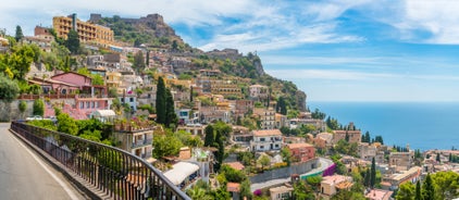 Photo of Isola Bella rocky island in Taormina, Italy.