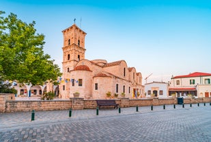 Photo of aerial view of Pano Lefkara village in Larnaca district, Cyprus.