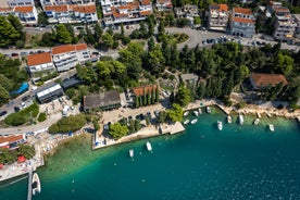 Photo of panoramic aerial view of city of Stolac and Bregava river, Bosnia and Herzegovina.