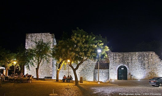 Photo of Tavira castle at night ,Portugal.