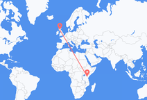 Flug frá Kilimanjaro-fjalli til Glasgow