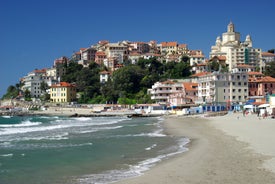 Photo of a coastal city of Imperia, Italian Rivera in the region of Liguria, Italy.