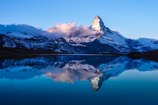 photo of an aerial view of Zermatt & Matterhorn Mountain in Switzerland.