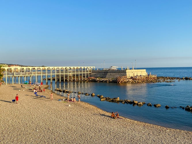 On the beach of Civitavecchia Italy