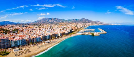 Photo of panoramic aerial view of Malaga on a beautiful summer day, Spain.