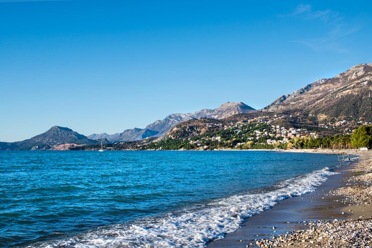 Photo of landscape of the Adriatic coast of Bar, Montenegro.