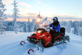 Falleg snjósleðasafari í Saariselkä