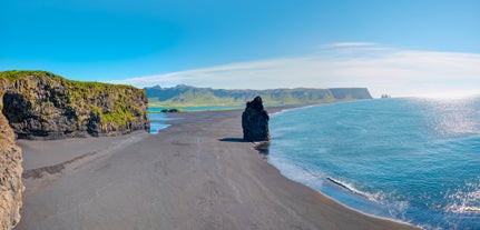 Black sand beach