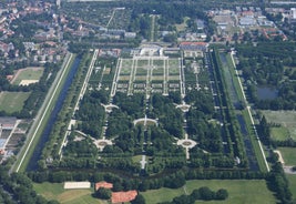 Photo of panorama of New City Hall in Hannover in a beautiful summer day, Germany.