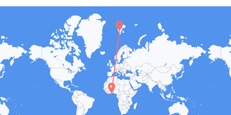 Loty z Ghany na Svalbard i Jan Mayen