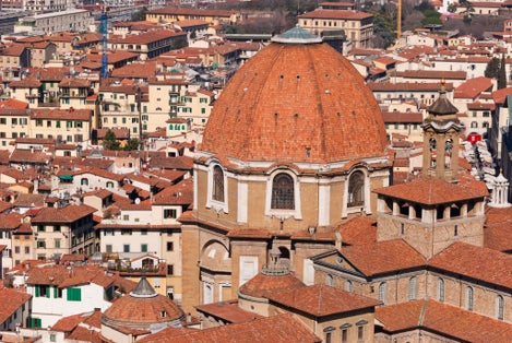photo of view Basilica of St Lawrence, Florence, Italy.