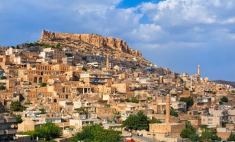 Photo of the skyline of Sanliurfa as viewed from the castle, Turkey.