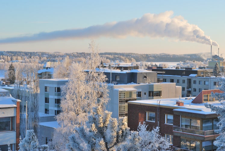 Photo of  view of winter Mikkeli from the mountain Naysvuori Finland.