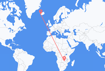 Flug frá Lusaka til Reykjavíkur
