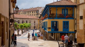 Photo of the Cathedral of Oviedo, Spain, was founded by King Fruela I of Asturias in 781 AD and is located in the Alfonso II square.