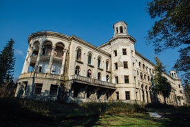 Photo of the ruins of the old Soviet sanatorium Medea, whose architecture which is basically a synthesis of Stalinist period classical style, Tskaltubo, Georgia.