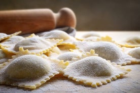 Ravioli and tagliatelle class at local's home in Positano.