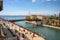 Overview of the Bridge of San Francesco di Paola, commonly called Ponte Girevole in Taranto, Puglia, Italy