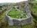 Photo of aerial view Montgomery Castle in Powys, Wales.