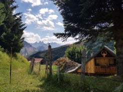 photo of the heights of the Vercors, the marly hills and the valley Val de Drome at Saint Jean De Maurienne in French countryside.