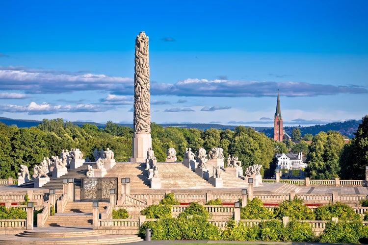 photo of view of The Vigeland Park in Oslo scenic view, capital of Norway