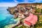 Photo of aerial view of famous Popeye village on a sunny day, Mellieha , Malta.