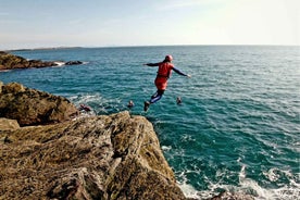 Coasteering on Anglesey, N Wales (cliff jump, climb, swim)