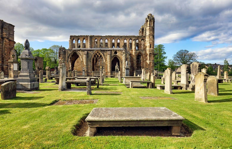 photo of view of Elgin Cathedral in the north east of Scotland .