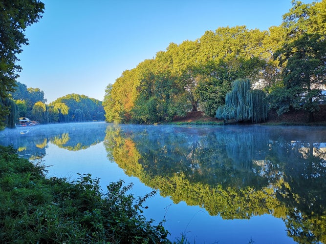 Photo of Reflect of Neckar river, Heilbronn Germany. 