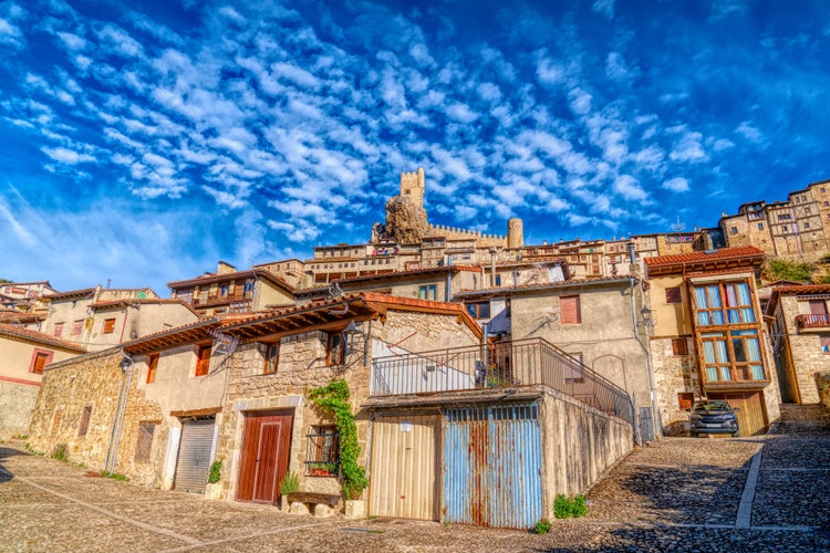 Photo of Frias Spain historic medieval hilltop village with castle in Burgos province Castile and Leon